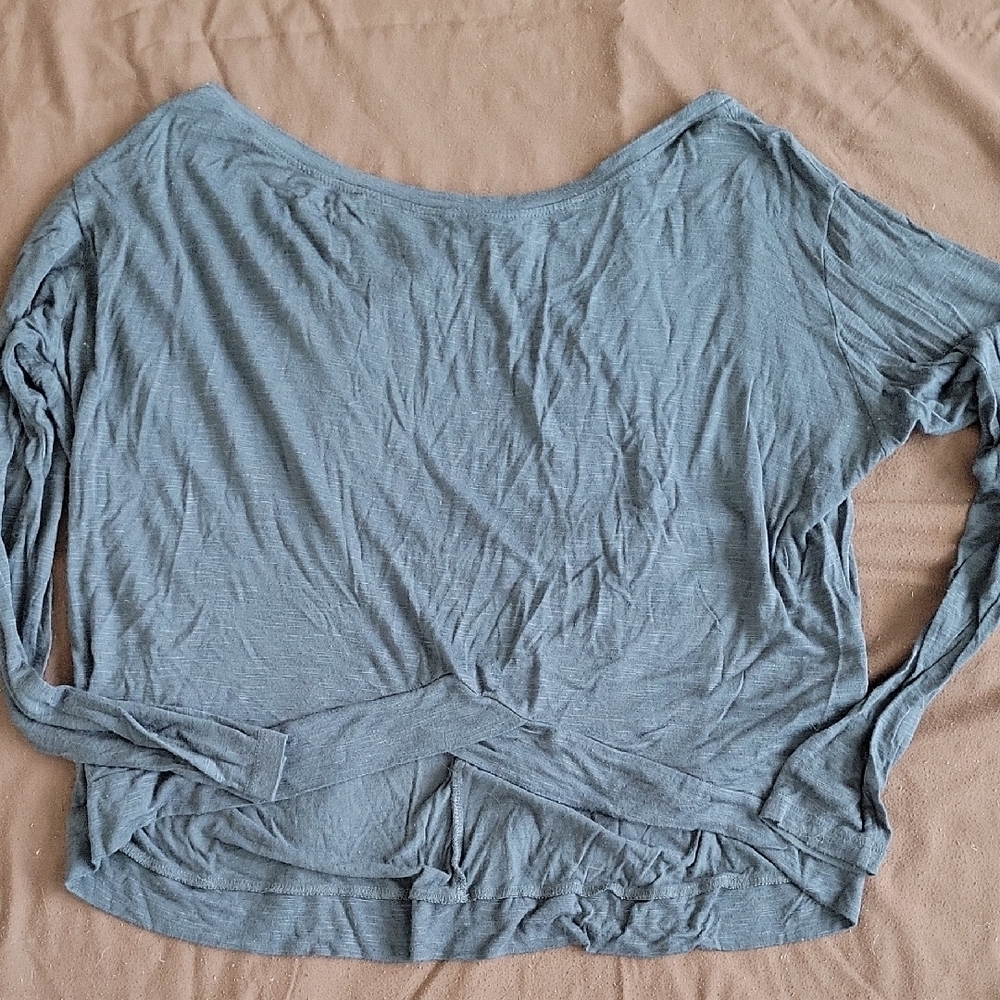 Stylish Gray Long Sleeve Women's Top